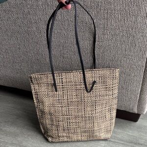 Chilewich Zip Top Tote with Leather Handles